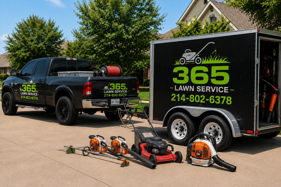 365 Lawn Services truck and equipment